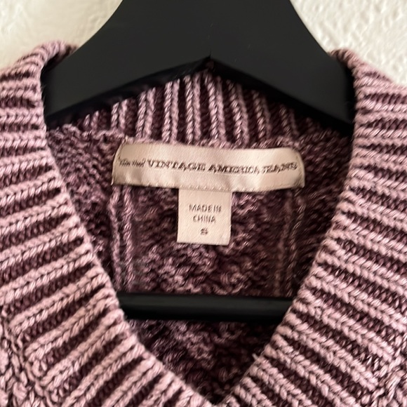 Vintage America Jeans Co Purple Cable-Knit Vest - Picture 3 of 6